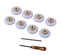Générique L-MEIQUN Lot De 8 Roues De Rechange pour Porte De Douche De 18 Mm De Diamètre,Roulette Porte De Douche,1 Tournevis télescopique à Double Usage. (Outer Diameter : 18mm, Roller Width : 5mm)