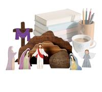 Générique La Crèche De La Nativité en Bois | Les Décorations Religieuses De Style Rustique - Un Petit Ensemble De Crèche De Noël,pour la Maison Église Nuit en Famille Pâques Table Intérieur Jardin