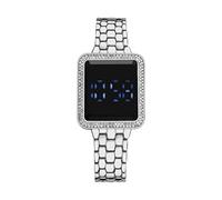 Générique La de l'affichage à LED Touche Les Montres électroniques pour Dames à écran Montres de en Montre en Bois Blanc (Silver, One Size)