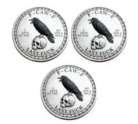 Générique La pièce F-CAW-F, pour Ceux Qui rient de la Vie et s'en fichent complètement ! Pièce de Collection Amusante et Originale en Forme de Corbeau, Design Recto-Verso, pièces de dernière (3 pcs)