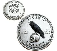 Générique La pièce F-CAW-F, pour Ceux Qui rient de la Vie et s'en fichent complètement ! Pièce de Collection Amusante et Originale en Forme de Corbeau, Design Recto-Verso, pièces de dernière (1 pcs)