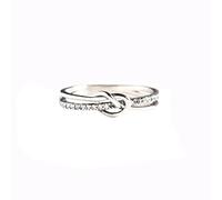 Générique La Saint-Valentin Bagues De Couple Bague d'amour bague en argent mignon fleur d'amour mère fille cadeau d'anniversaire pour fille de maman papa (Silver, 10)