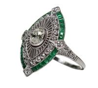 Générique La Saint-Valentin Bagues De Couple Bague de fiançailles en Zircon incrusté Micro, européenne et à la mode, atmosphère luxueuse, Bracelet en (Green, 6)