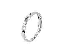 Générique La Saint-Valentin Bagues De Couple Bagues en argent 925 à la mode et pour les femmes Bague d'ouverture Bague réglable en plaqué or (A, One Size)