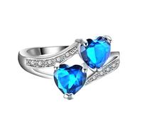 Générique La Saint-Valentin Bagues De Couple Bagues mignonnes pour femmes en argent avec ruban, mini nœud papillon, de promesse mariage, fiançailles plaquées, mariage empilables pour (Sky Blue, C)