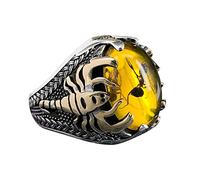 Générique La Saint-Valentin Bagues De Couple Ovale Naturelle Anneaux Mens Incrusté Jaune Rouge Zircon Anneaux Femmes De Mariage (Dark Gray, 10)