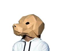 Générique Labrador Dog Wearable Mask 3D Model DIY Animal Cosplay Headgear Originality Handmade
