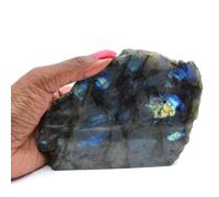 Générique Labradorite ornementale Une Face polie de 680 grammes et 130 millimètres, Minéral Labradorite de Madagascar, 100% d'origine Naturelle, Pierre Unique, Minéral décoratif, Pierre de Paix