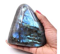 Générique Labradorite polie pour Ornement de 760 grammes et 110 millimètres, Minéral Labradorite de Madagascar, Pierre Non traitée, Œuvre Exclusive, Ornement minéral, Pierre de Sagesse