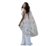 Générique Lace Wedding Veil with Comb for Floral, Wildflowers, Dry Garden Examination for Brides