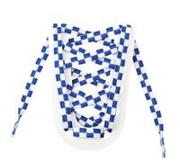 Générique Lacets à carreaux for baskets, lacets plats noirs et blancs à carreaux, lacets unisexes en polyester durables for femmes et hommes(Blue white,140cm)