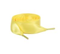 Générique Lacets plats de rechange en ruban de satin de 2 cm pour baskets, baskets, chaussures de sport, chaussures décontractées, bottes - 80 cm - Jaune