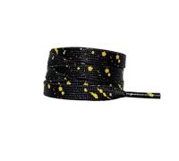 Générique Lacets plats for baskets - Motif éclaboussures d'encre colorées, antidérapants et anti-boulochage, for chaussures de basket et de loisirs(Black yellow,140cm)