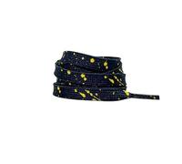 Générique Lacets plats for baskets - Motif éclaboussures d'encre colorées, antidérapants et anti-boulochage, for chaussures de basket et de loisirs(Dark blue yellow,160cm)