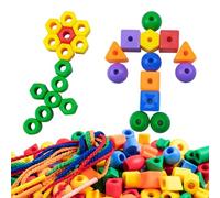 Générique Lacing Beads - 60 Pcs Beads for - Preschool Concentration Training Toys for Toys, Fine Motor Skills Activities Gift for Girl