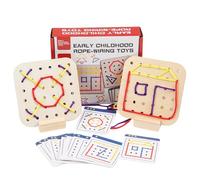 Générique Lacing Toy Sensory, Learning Boards Fine Motor, Skill Development, Early Learning Activity Wooden Design Bright Color for Preschool Road Trip Plane Car Travel, 6.3x5.51x1.38 inches