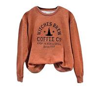 Générique Ladies Sweatshirt Halloween Shirts for Women Long Sleeve Pullover Hoodies Tops Womens Zip Hoodie Woman Cardigan Sweater Sweaters Crewneck Sweatshirts Lighten
