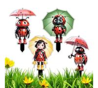 Générique Ladybug Outdoor Decor - 2D Cute Stakes, 4 Pieces Set with Ground Anchors, Weatherproof Glossy Acrylic, Vibrant Statues, for Spring Home Backyard Farmhouse Pathway Ornament
