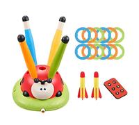 Générique Ladybug Rocket Jump - Toss Ring Game Toy, Outdoor Toddler Activity | Garden Yard Exercise Play Equipment Kit, Colorful Spring Jumping Toy with Rings for Park School Patio Entertainment
