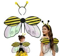 Générique Ladybug Wings Adult, Halloween Bee Wings and Antenna Headband Costume, for Women Girls Party Favors (Bee)