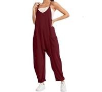 Générique Lahloya Maternity Jumpsuit, Lahloya Jumpsuit, Oversized Jumpsuit Romper-Maternity & Postpartum (Dark Red,L)