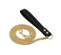 Générique Laisse for Chien Golden Dog en Acier Inoxydable, chaîne Solide métal for Animaux de Compagnie, for Petits, Moyens et Grands Labrador Retriever Dobermann(Gold)