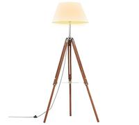 Générique Lampadaire à trépied Marron Miel et Blanc Bois de Teck 141 cm,Lampes,3.42KG-288077