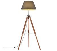 Générique Lampadaire à trépied Marron Miel et Noir Bois de Teck 141 cm,Lampes,3.38KG-288079