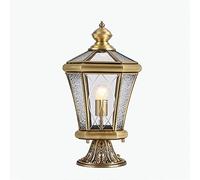 Générique Lampadaire de luxe avec abat-jour en verre transparent, couleur or, idéal for l'éclairage public d'un porche, d'une terrasse, garage ou couloir(Height:15.4inch/39cm)