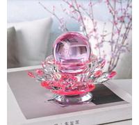 Générique Lampadaire Rotatif en Forme de Boule de Cristal de Lotus, Ornement de Bureau, Support de Pauline, décoration de la Maison (Pink)