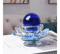 Générique Lampadaire Rotatif en Forme de Boule de Cristal de Lotus, Ornement de Bureau, Support de Pauline, décoration de la Maison (Blue)
