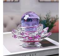 Générique Lampadaire Rotatif en Forme de Boule de Cristal de Lotus, Ornement de Bureau, Support de Pauline, décoration de la Maison (Purple)