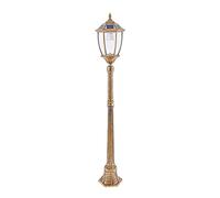 Générique Lampadaire solaire avec télécommande, lanterne de rue avec abat-jour en verre transparent, lampadaire for porche, cour, allée(Bronze,Height:55.1inch/140cm)
