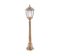 Générique Lampadaire solaire avec télécommande, lanterne de rue avec abat-jour en verre transparent, lampadaire for porche, cour, allée(Bronze,Height:43.3inch/110cm)