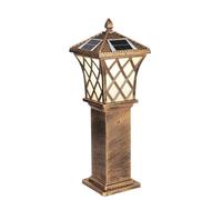 Générique Lampadaire solaire en Bronze, éclairage public extérieur, avec télécommande, pilier lumineux for jardin, cour, Patio, chemin