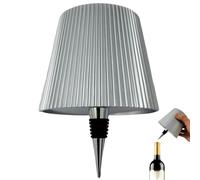 Générique Lampe à bouteille sans fil, kit de lampe à bouteille de vin pour bouteilles de liqueur, abat-jour de lampe de table à piles, 3 couleurs, dimmable, pour restaurant, bar, maison (Argent)