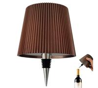 Générique Lampe à bouteille sans fil, kit de lampe à bouteille de vin pour bouteilles de liqueur, abat-jour de lampe de table à piles, 3 couleurs, dimmable, pour restaurant, bar, maison (Marron)