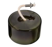 Générique Lampe à Pétrole en Verre Olive Petit Format Mèche Métallique, Lampe à Huile Décoration Intérieure Vintage pour Maison, Éclairage de Table Artistique et Fonctionnel