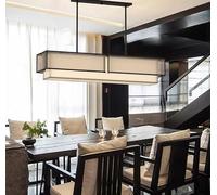 Générique Lampe à suspension, Chambre témoin rectangulaire de restaurant à thème zen, comptoir d'accueil, lampe bureau dans la salle d'étude(150CM Black)