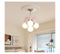Générique Lampe à suspension, Dessin animé Princesse Chambre Lustre Lampe avec Coeur Rose Bulle Boule Décor LED E27 Lumière for Fille Pépinière(3 color,Pink 4 Lights)