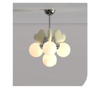 Générique Lampe à suspension, Dessin animé Princesse Chambre Lustre Lampe avec Coeur Rose Bulle Boule Décor LED E27 Lumière for Fille Pépinière(White,Green 4 Lights)