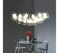 Générique Lampe à suspension, Éclairage nordique personnalité créative Restaurant suspension lampe moderne minimaliste salon chambre couleur verre bulle lumière(37 balls,Cold White)