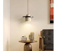 Générique Lampe à suspension Led en pierre jaune, éclairage domestique, Table manger, atmosphère chaleureuse, Style rondin(Walnut Wood)