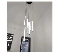Générique Lampe à suspension, Lustre de plafond moderne LED salon escalier en colimaçon éclairage cuisine chambre décoration la maison lustre luminaires(Warm,7 heads,Black)