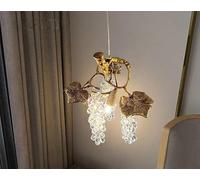 Générique Lampe à suspension, Lustre individuel en cristal de raisin, lampe luxueuse cuivre, luminaire simple et chaleureux for chambre, chevet, salon ou salle à manger(Warm white)