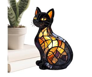 Générique Lampe Animale de Table | Lampe Chevet Chat LED Veilleuse | Sculpture Résine Décor Maison Énigme Étagère Intérieur Chambre Table Chevet - pour Bureau Appartement Salon Chambre à Coucher de
