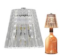 Générique Lampe Bouteille Sans Fil LED Rechargeable - Abat Jour Cristał | Lumière Tactile 3 Couleurs Ambiance Bar Décor | USB Type C Batterie 1000mAh | Maison Cuisine Fête Éclairage Portable