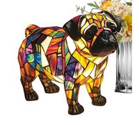 Générique Lampe Chien Verre Teinté | Lampe De Table Chien En Résine Patinée Rétro | Décoration D Intérieur Vintage Colorée Veilleuse Décorative Mignonne Pour Amoureux Hommes Et Femmes