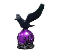 Générique Lampe Corbeau - Déco Maison Vintage Gothique Résine,Veilleuse Corbeau Noir Avec Boule Violette,Pour Bureau Étude Bureau Table De Chevet Armoire Étagère Fête Anniversaire Noël