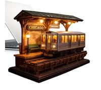 Générique Lampe de bureau - Lampe de table de chevet, lumière décorative vintage en forme de train, mini tramway vintage San Francisco/Chicago | pour bureau à domicile, bureauu d'étude, bibliothèque
